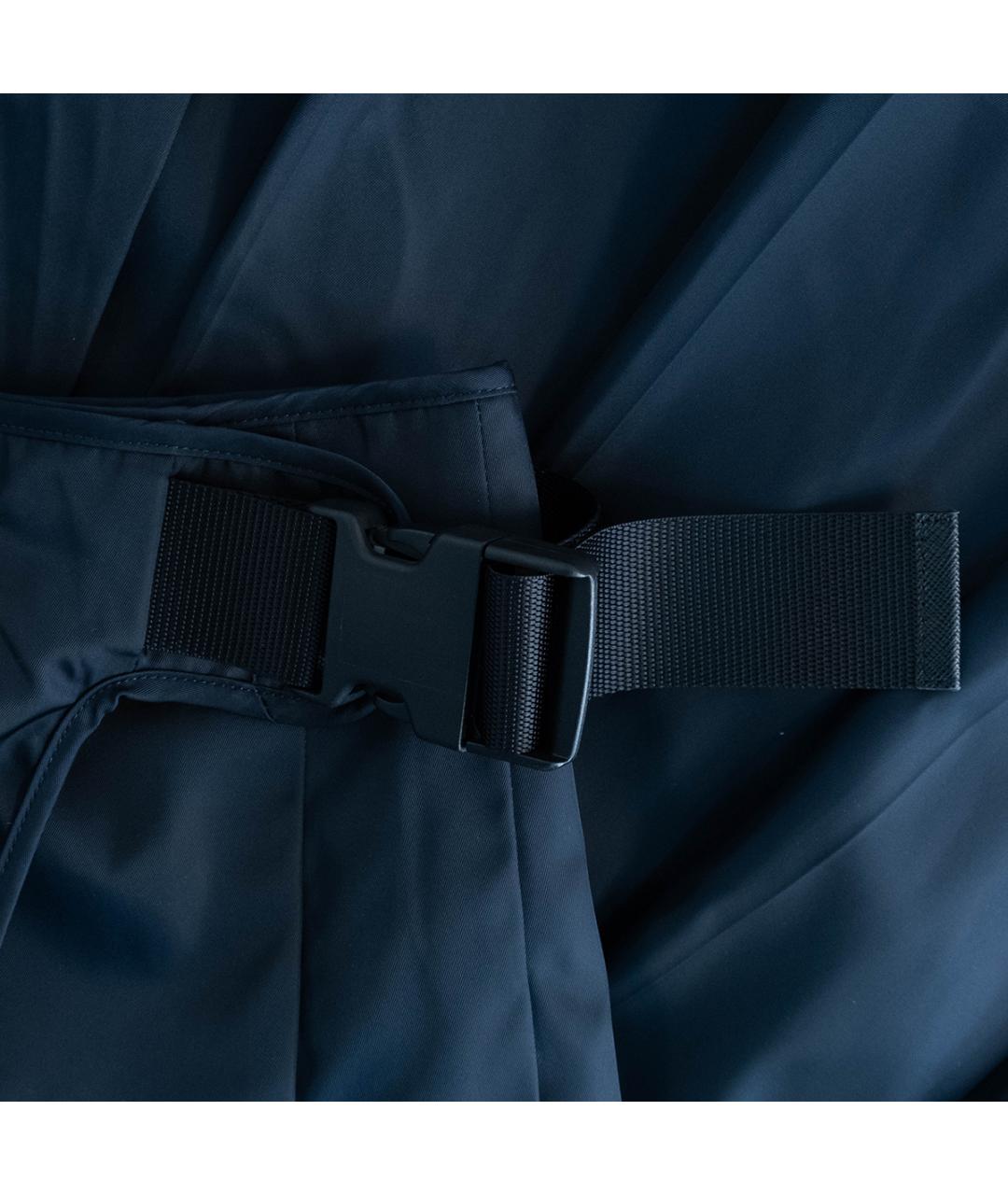 PRADA Темно-синяя полиамидовая юбка миди, фото 3