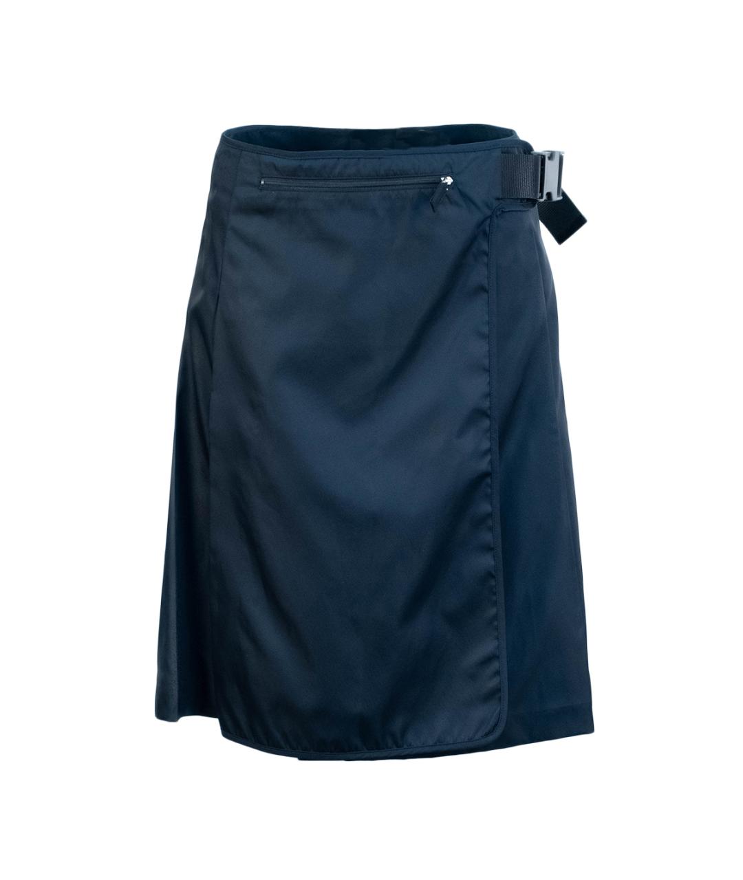 PRADA Темно-синяя полиамидовая юбка миди, фото 1