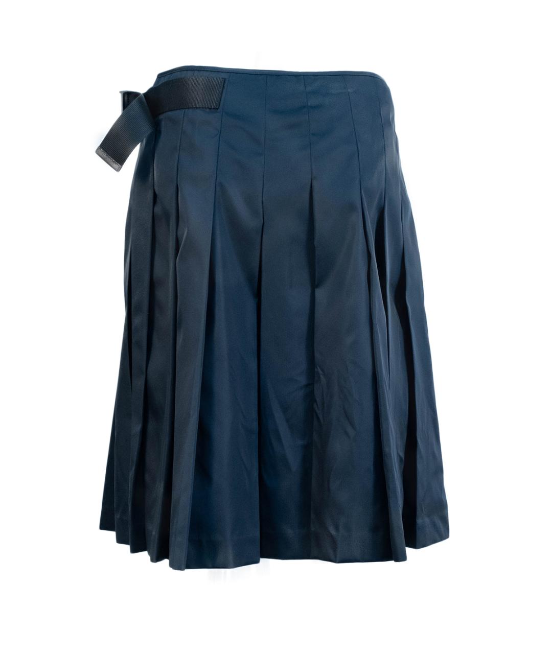 PRADA Темно-синяя полиамидовая юбка миди, фото 2