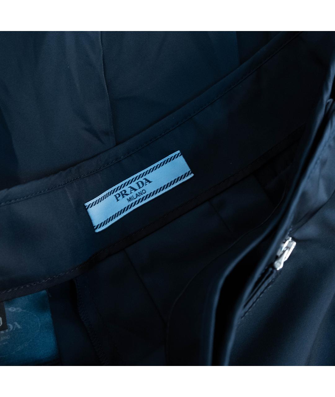 PRADA Темно-синяя полиамидовая юбка миди, фото 4