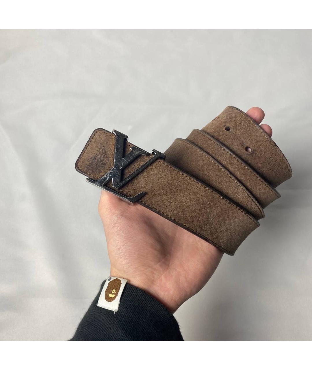 LOUIS VUITTON Коричневый замшевый ремень, фото 7
