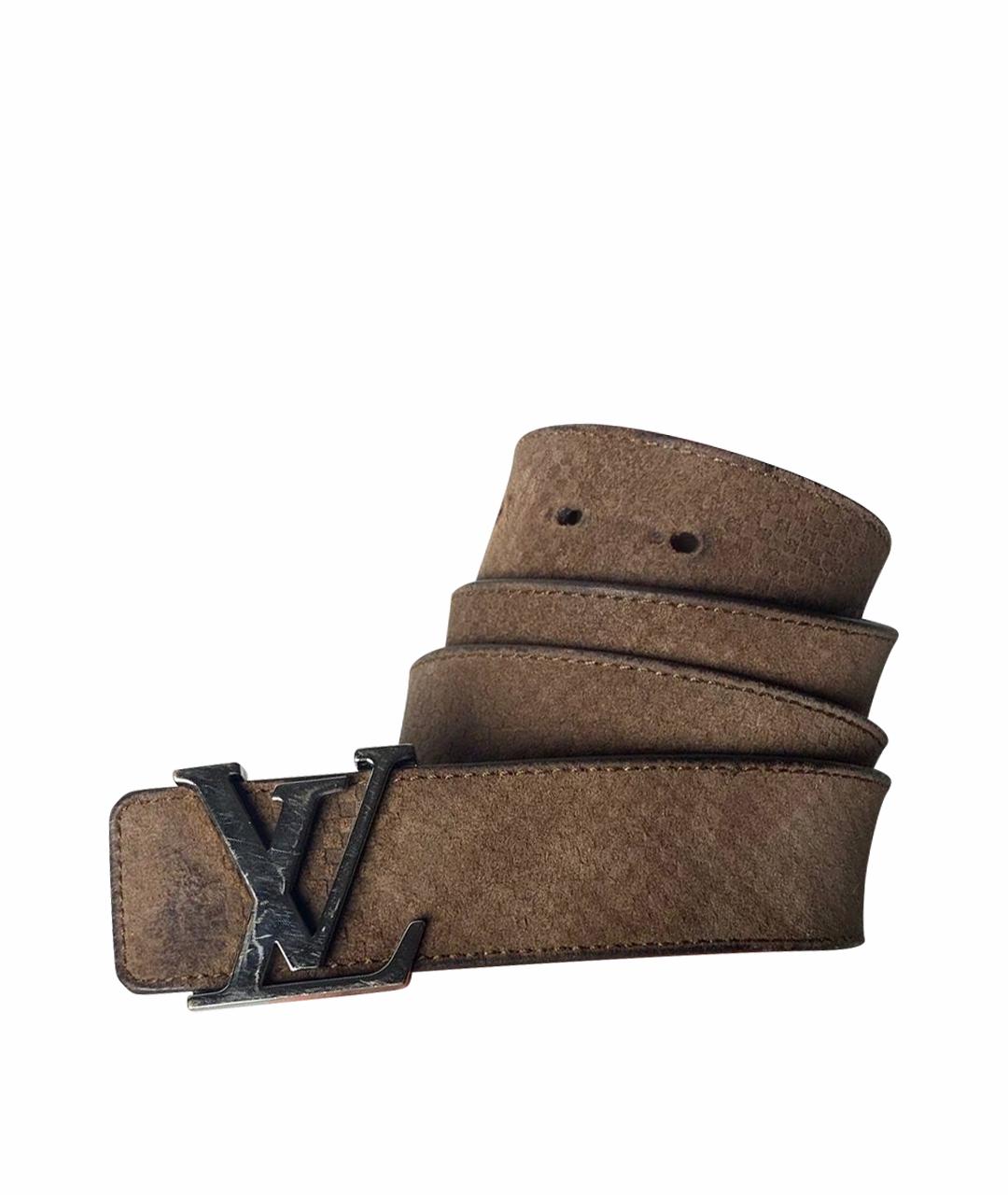 LOUIS VUITTON Коричневый замшевый ремень, фото 1