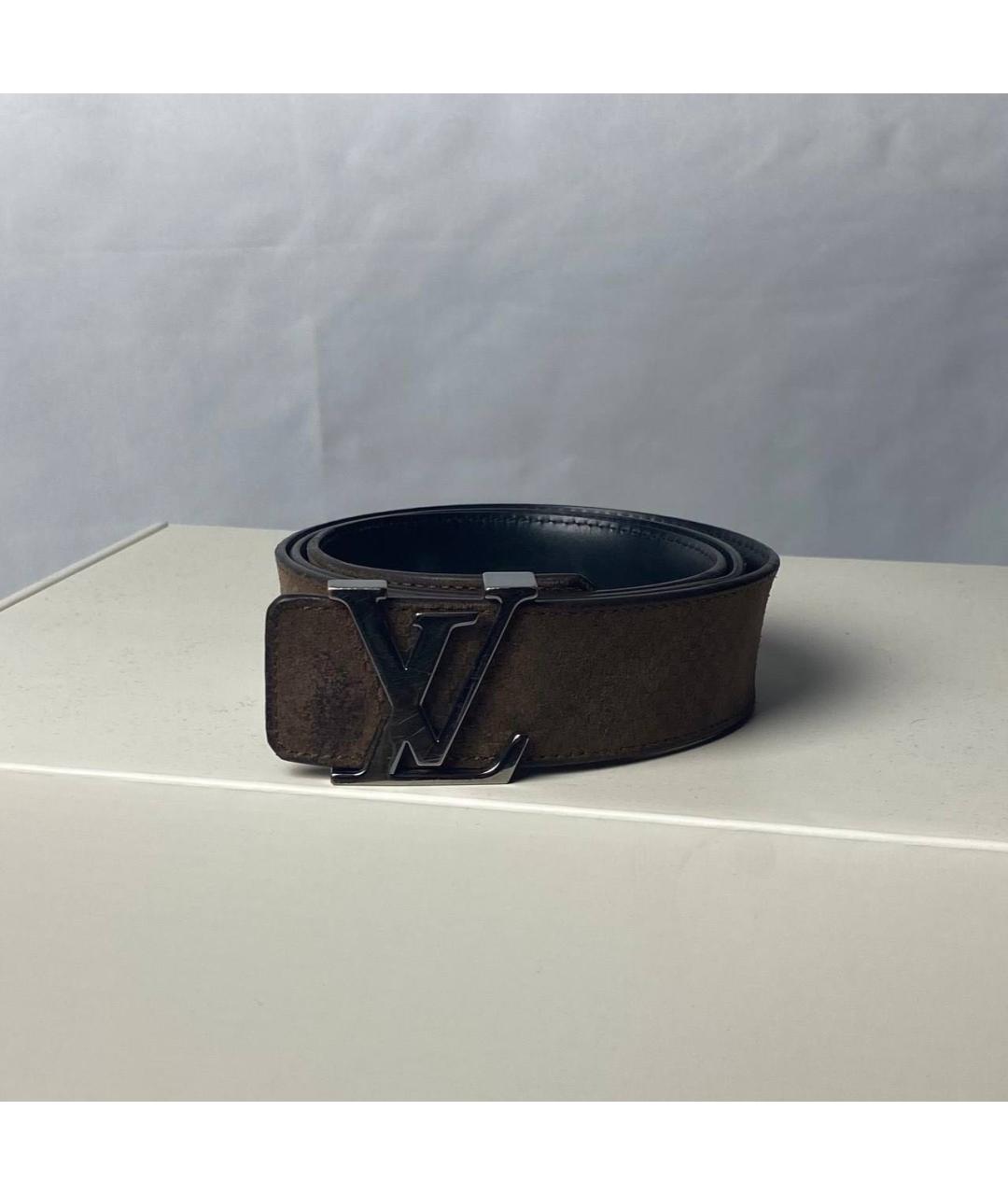LOUIS VUITTON Коричневый замшевый ремень, фото 2
