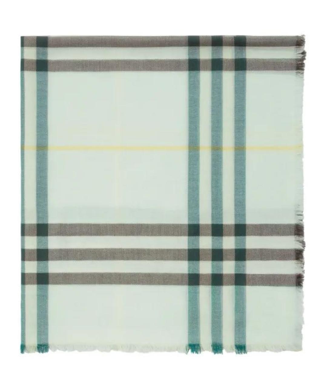 BURBERRY Салатовый шерстяной шарф, фото 6