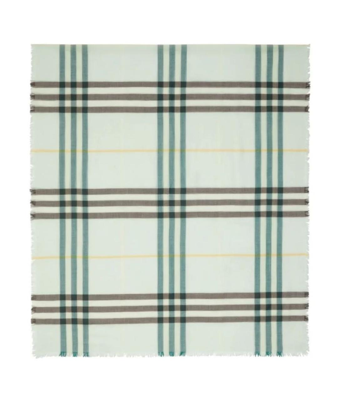 BURBERRY Салатовый шерстяной шарф, фото 2