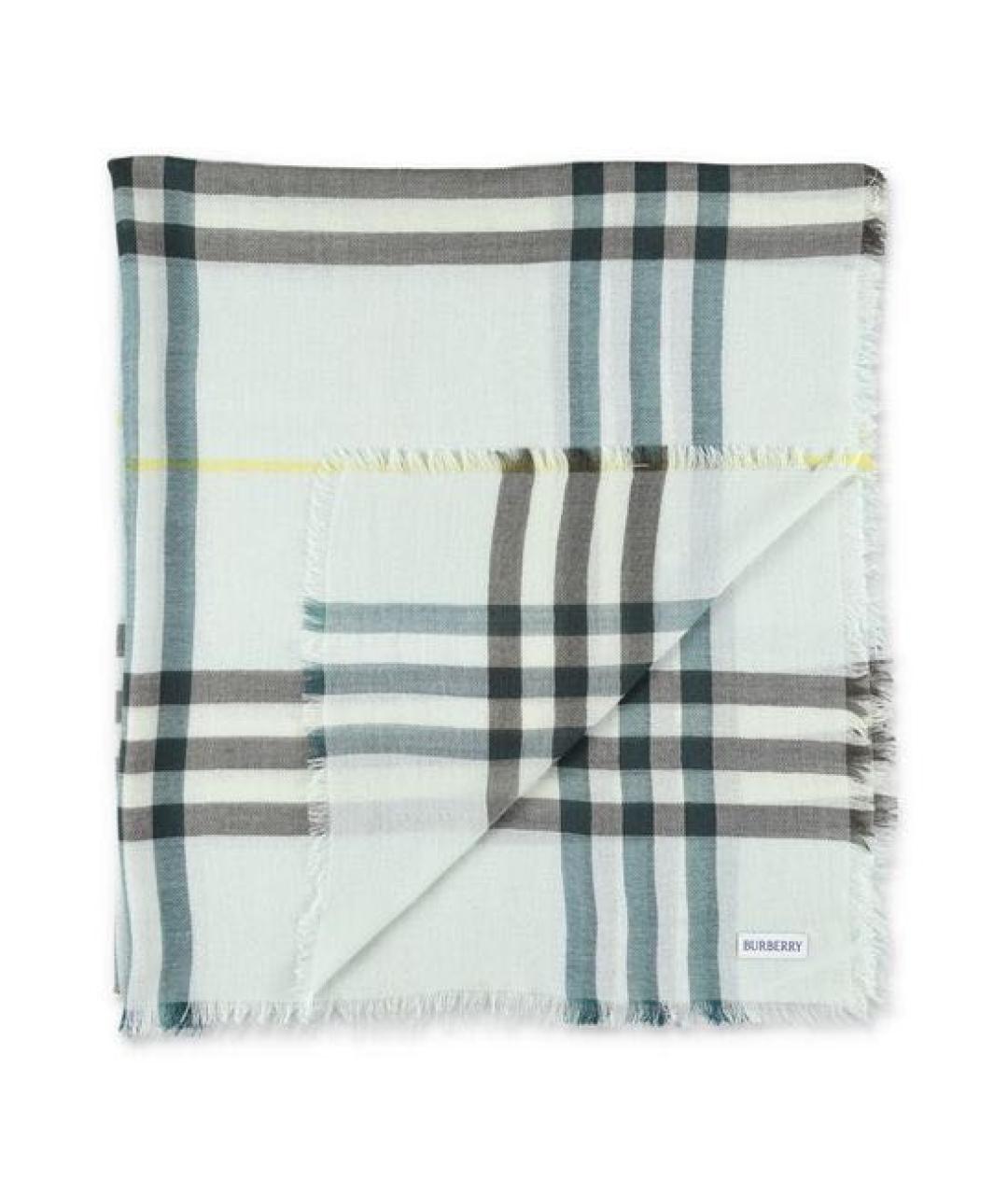 BURBERRY Салатовый шерстяной шарф, фото 1