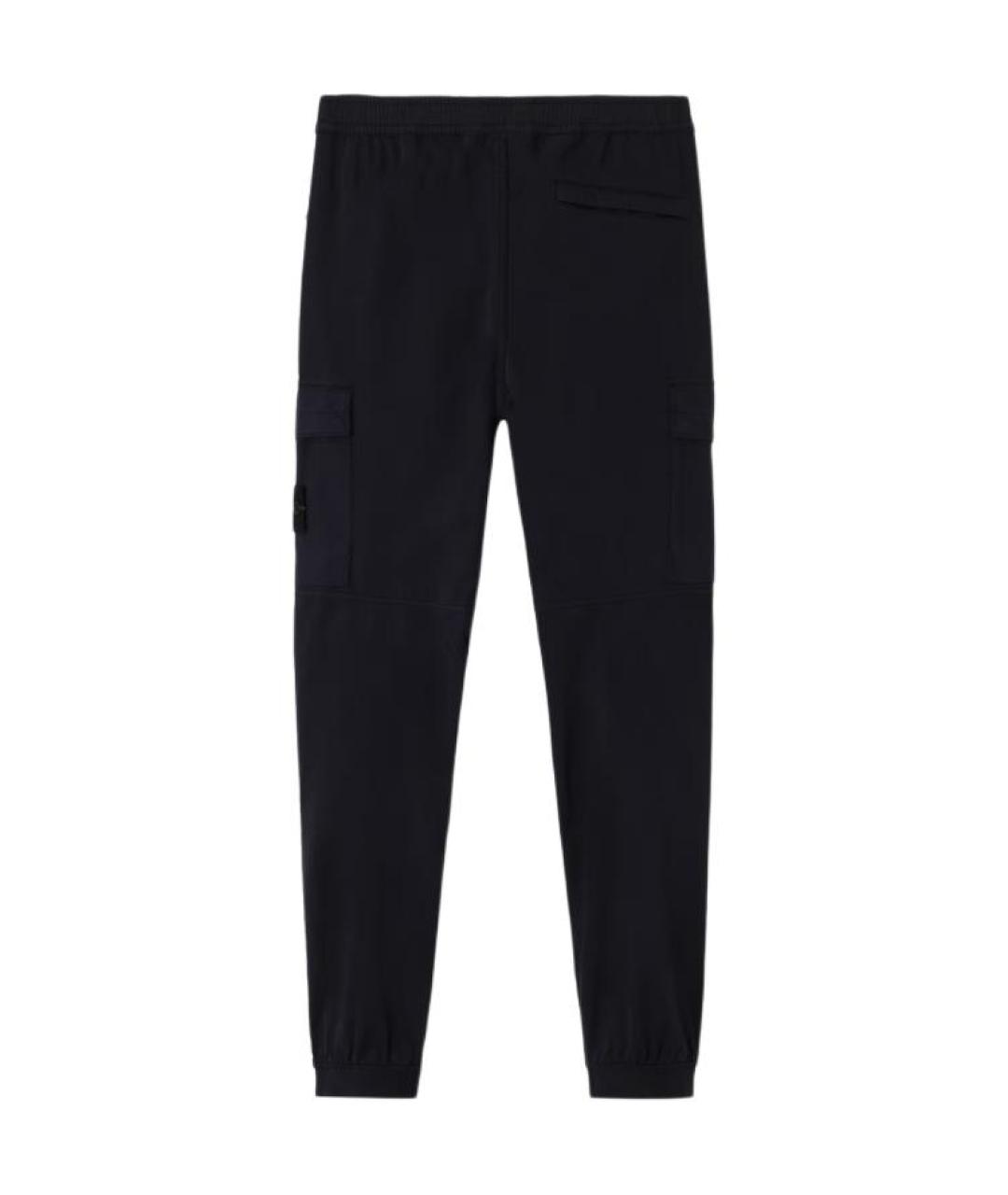 STONE ISLAND Черные хлопковые брюки чинос, фото 2