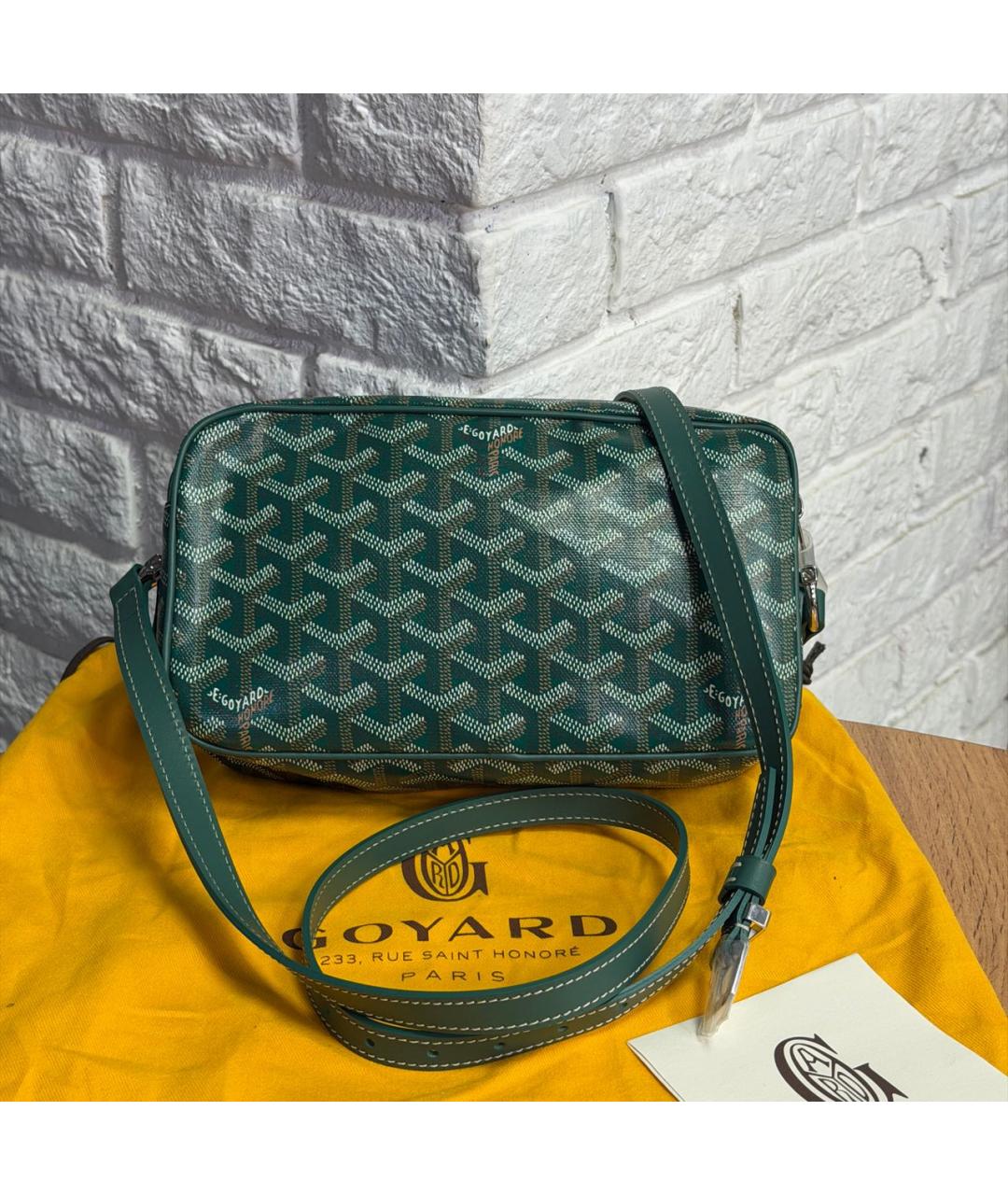 GOYARD Зеленая кожаная сумка на плечо, фото 4