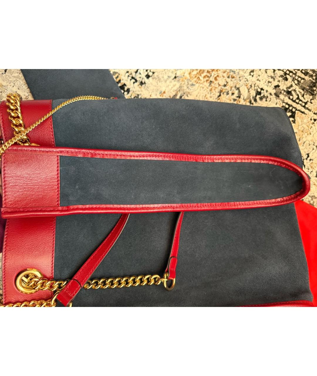 GUCCI Синяя замшевая сумка через плечо, фото 3
