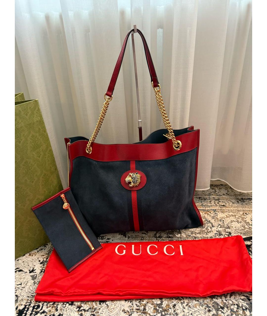 GUCCI Синяя замшевая сумка через плечо, фото 9