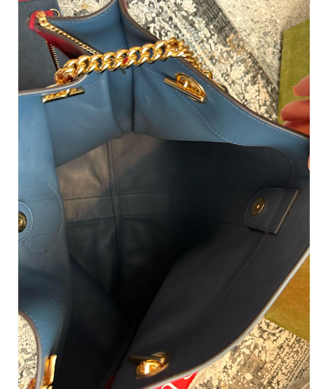 GUCCI Синяя замшевая сумка через плечо, фото 4