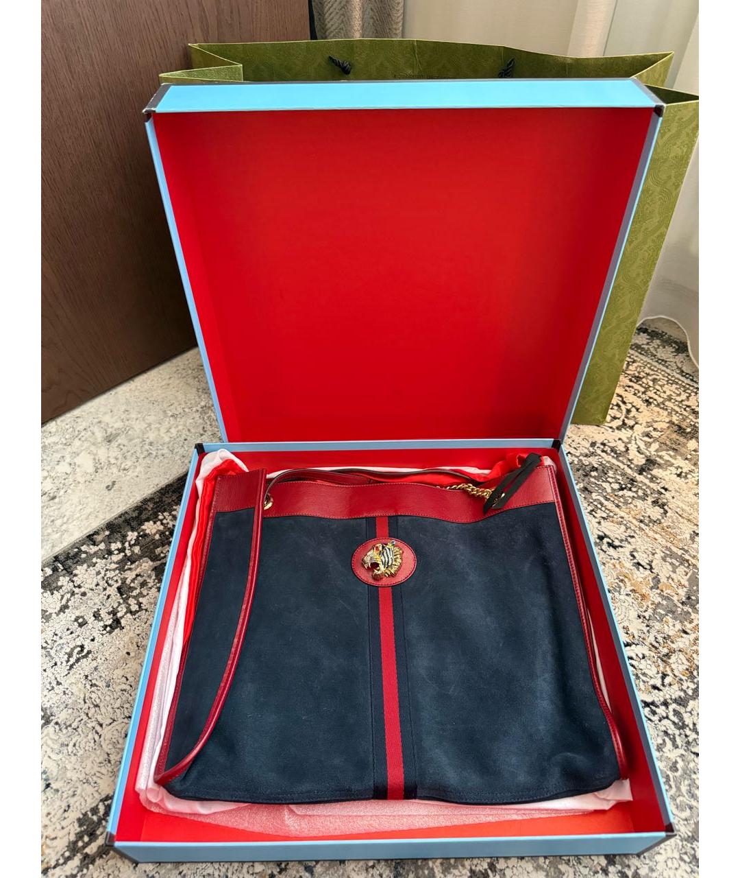 GUCCI Синяя замшевая сумка через плечо, фото 2