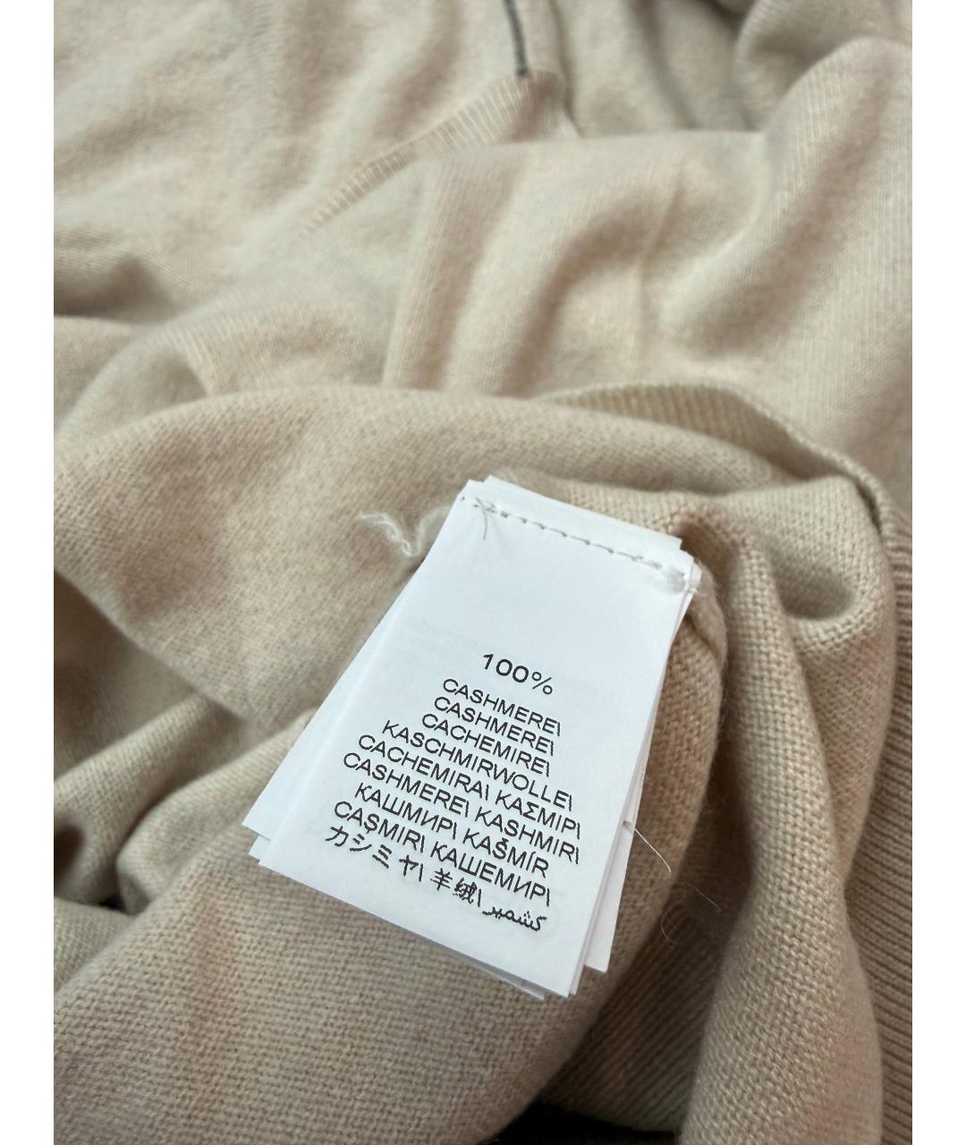 BRUNELLO CUCINELLI Бежевое кашемировое повседневное платье, фото 8