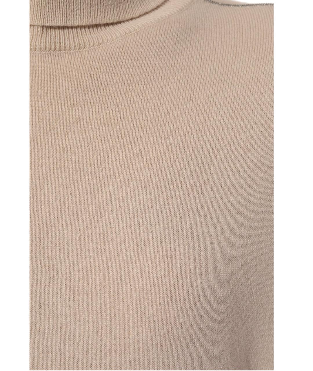 BRUNELLO CUCINELLI Бежевое кашемировое повседневное платье, фото 5