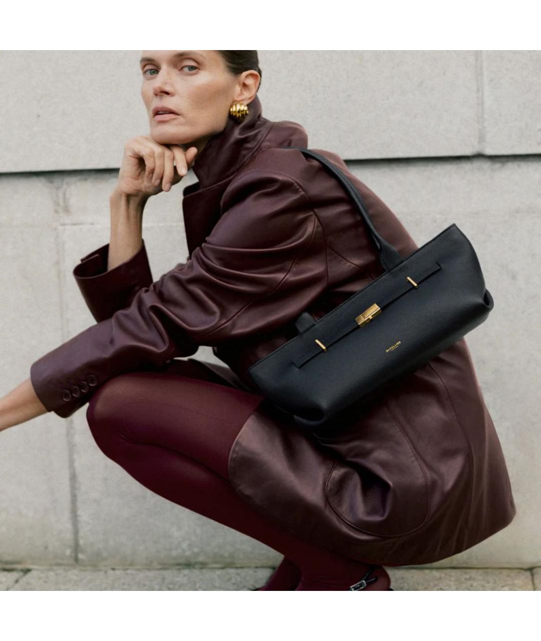 DEMELLIER Черная кожаная сумка тоут, фото 3