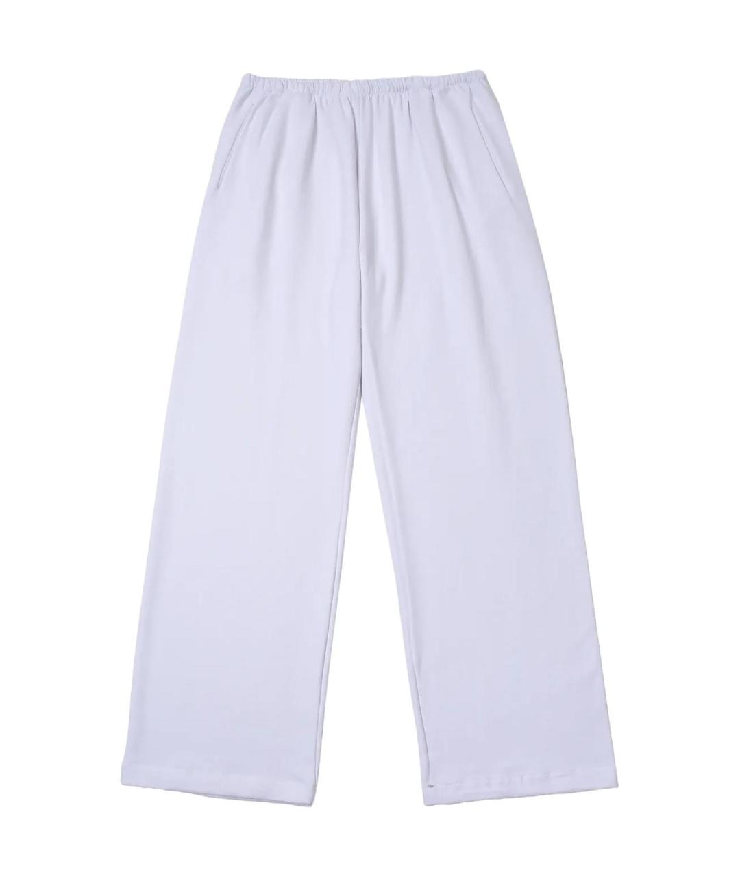 YEEZY Белые хлопковые прямые брюки, фото 1