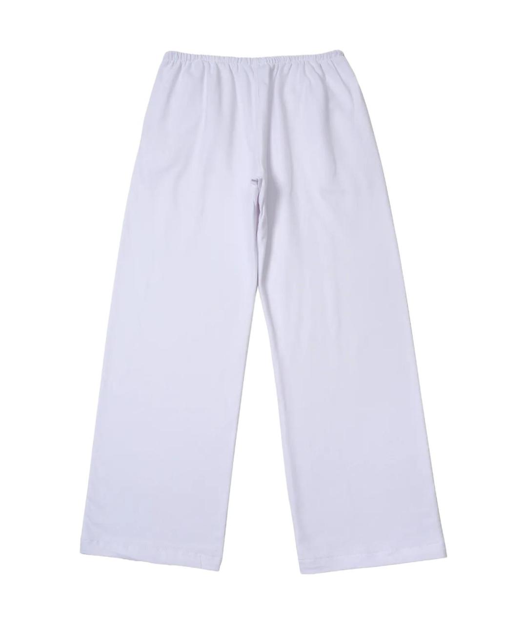 YEEZY Белые хлопковые прямые брюки, фото 2