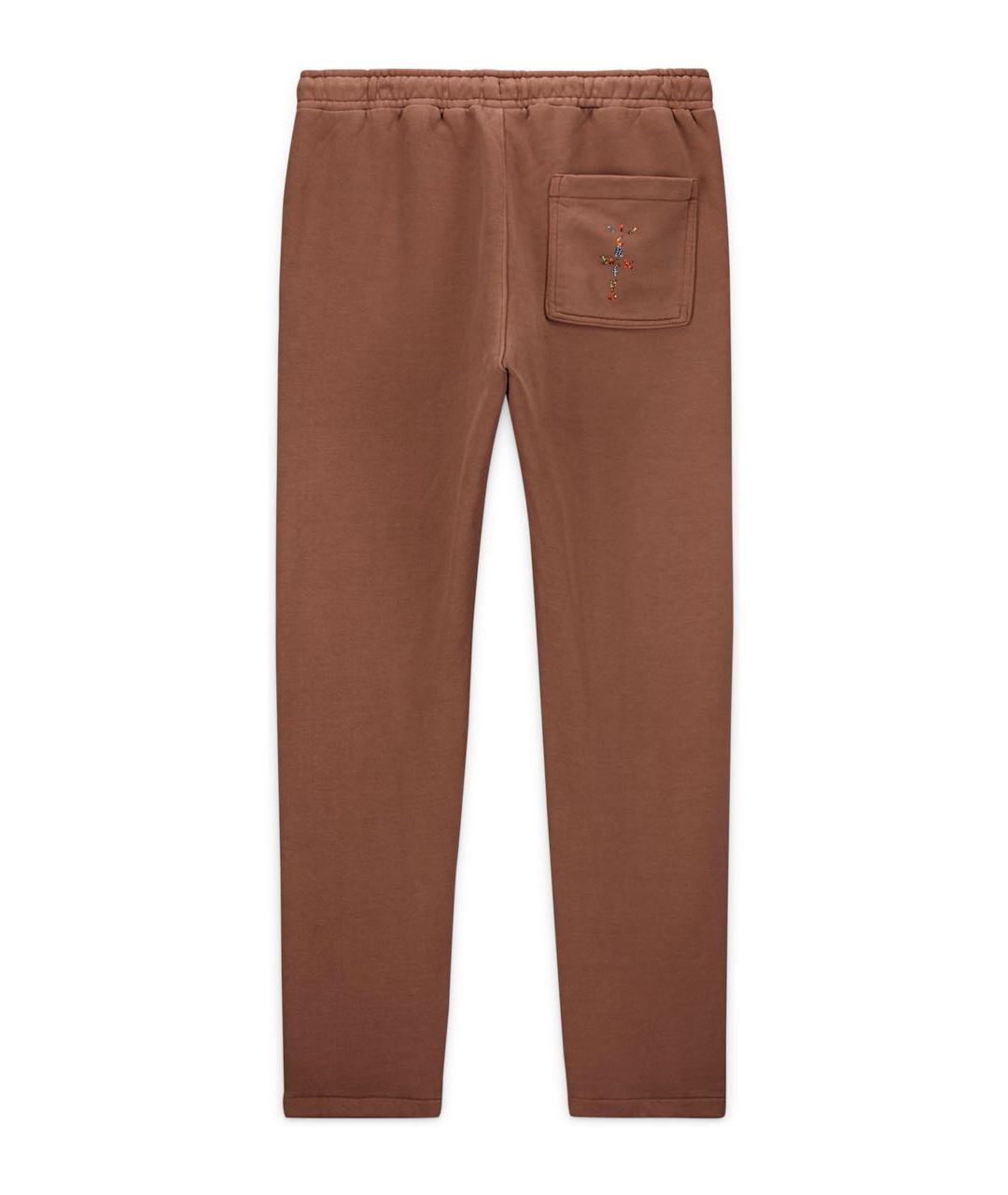 JORDAN Коричневые хлопковые повседневные брюки, фото 2