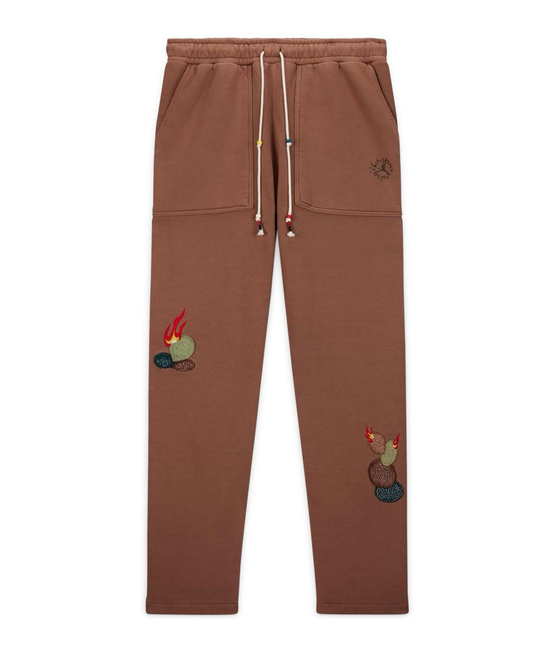 JORDAN Коричневые хлопковые повседневные брюки, фото 9