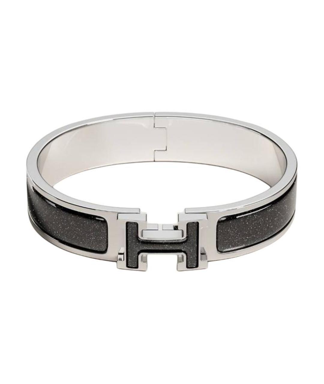 HERMES Черный металлический браслет, фото 1