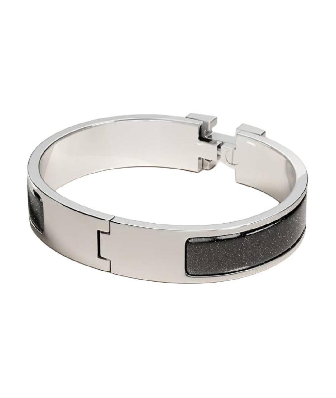 HERMES Черный металлический браслет, фото 2