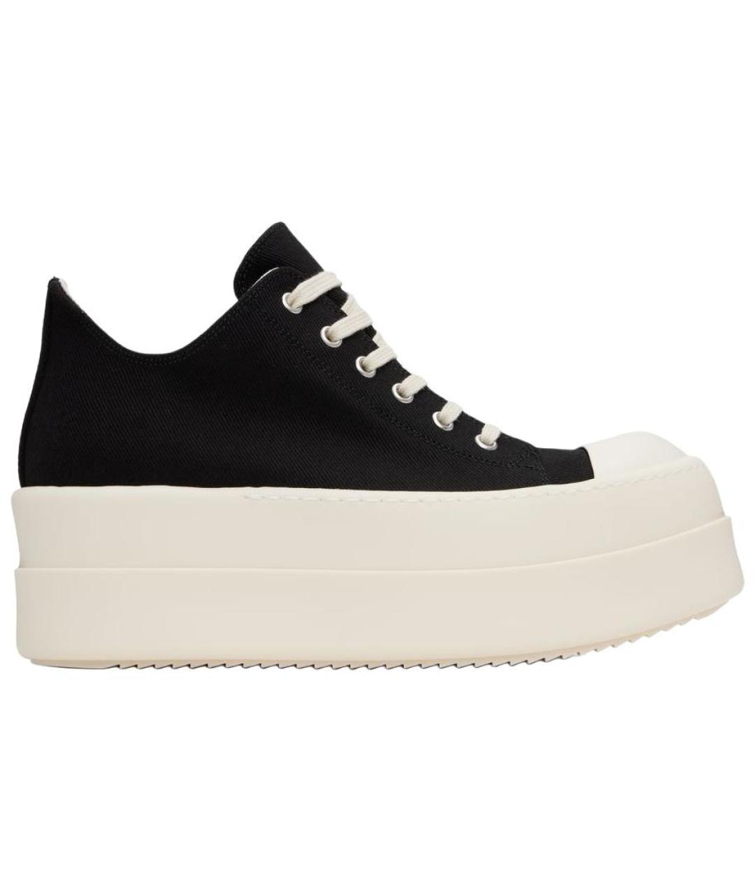 RICK OWENS Черные текстильные высокие кроссовки / кеды, фото 1