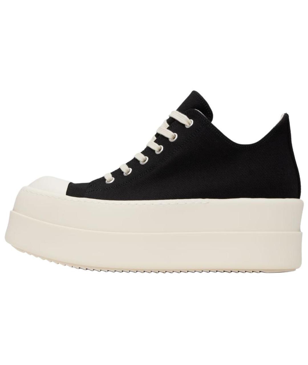 RICK OWENS Черные текстильные высокие кроссовки / кеды, фото 2