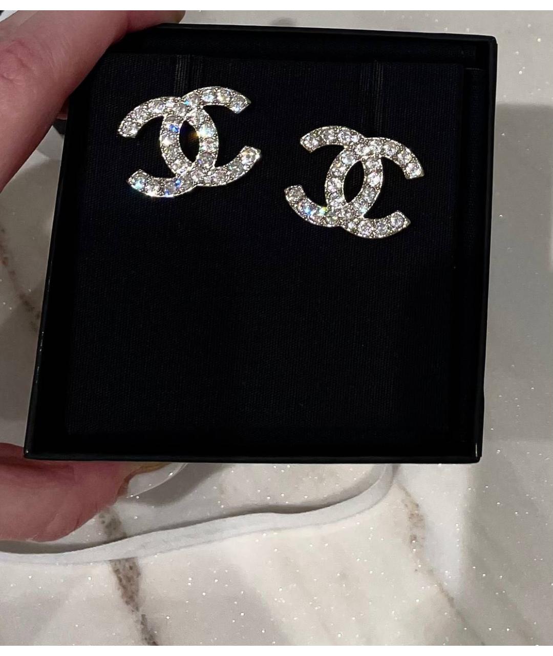 CHANEL Золотые металлические серьги, фото 4