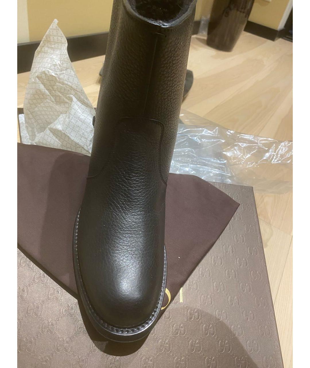 GUCCI Черные кожаные полусапоги, фото 3