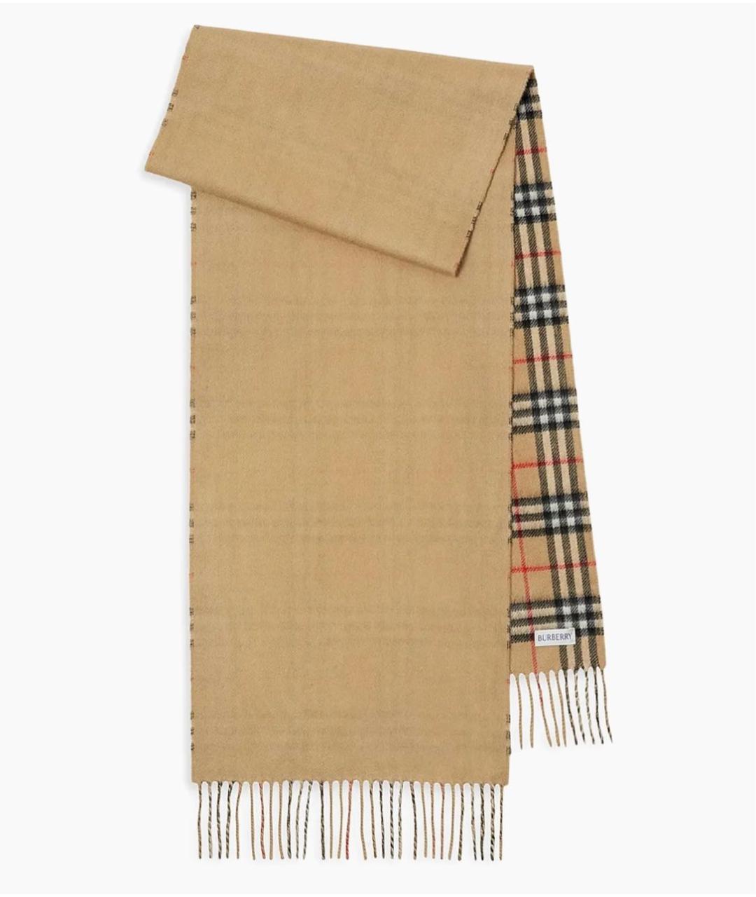 BURBERRY Бежевый кашемировый шарф, фото 7
