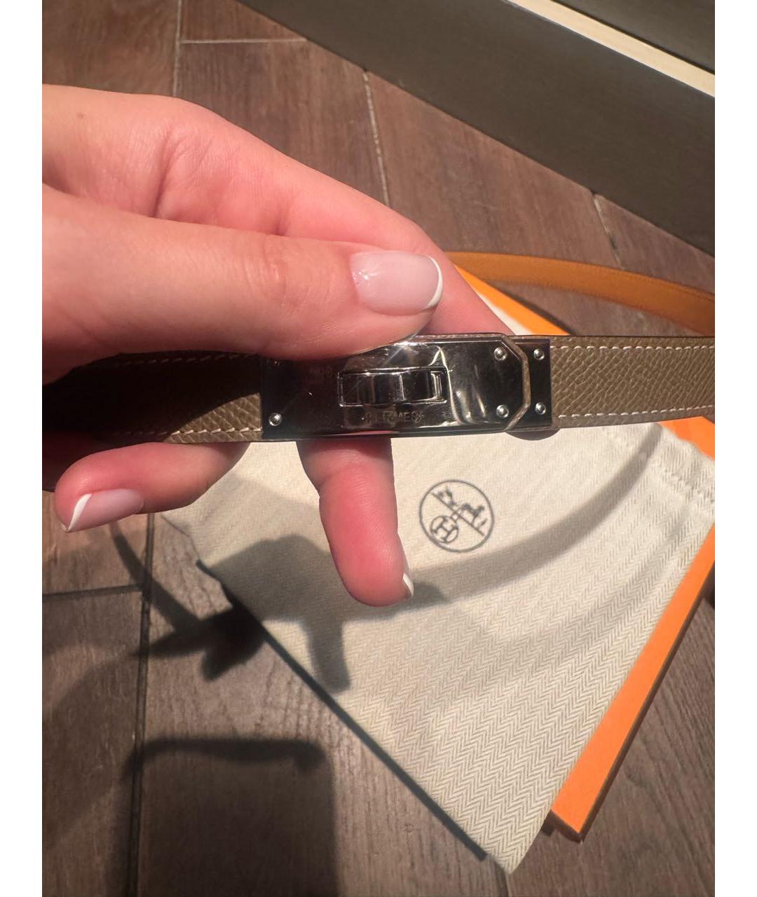 HERMES Серый кожаный ремень, фото 2