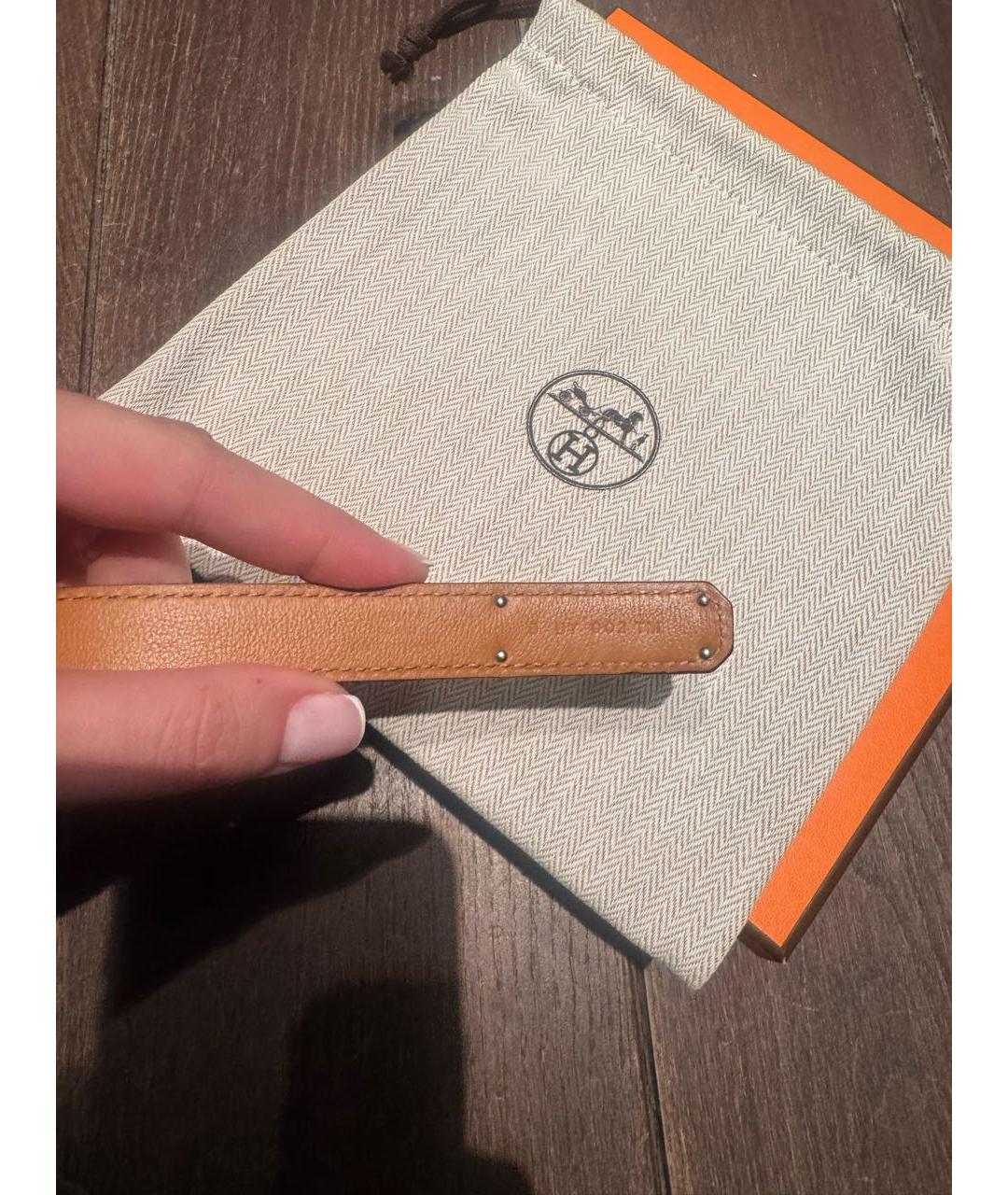 HERMES Серый кожаный ремень, фото 3