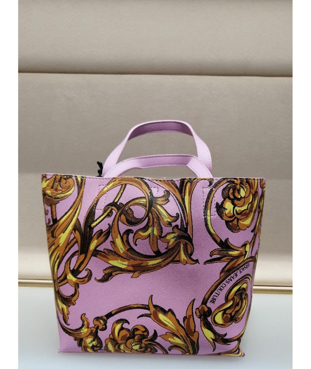 VERSACE JEANS COUTURE Мульти кожаная сумка с короткими ручками, фото 3