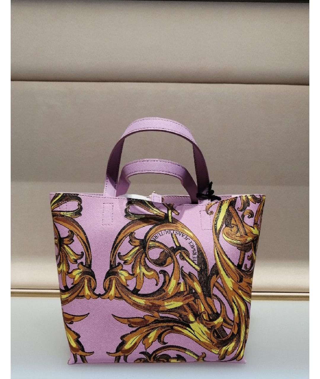 VERSACE JEANS COUTURE Мульти кожаная сумка с короткими ручками, фото 4