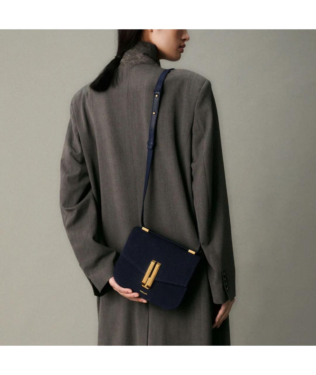 DEMELLIER Темно-синяя замшевая сумка через плечо, фото 2