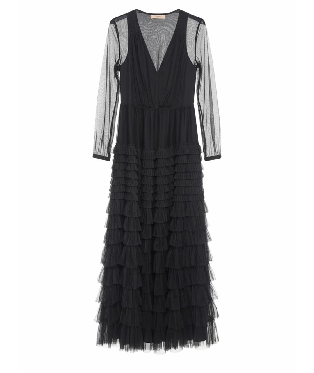 TWIN-SET Черное полиэстеровое вечернее платье, фото 1