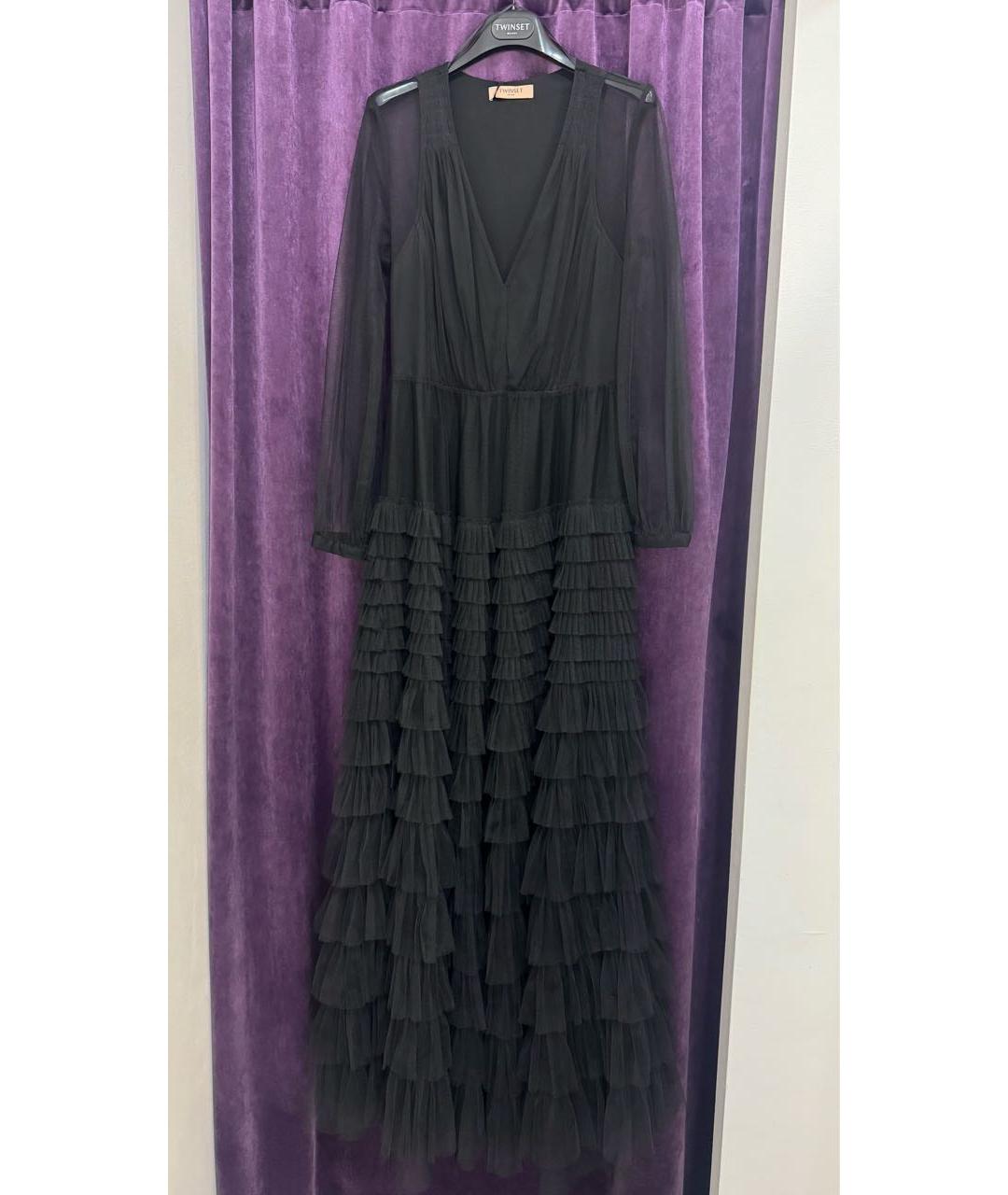 TWIN-SET Черное полиэстеровое вечернее платье, фото 5
