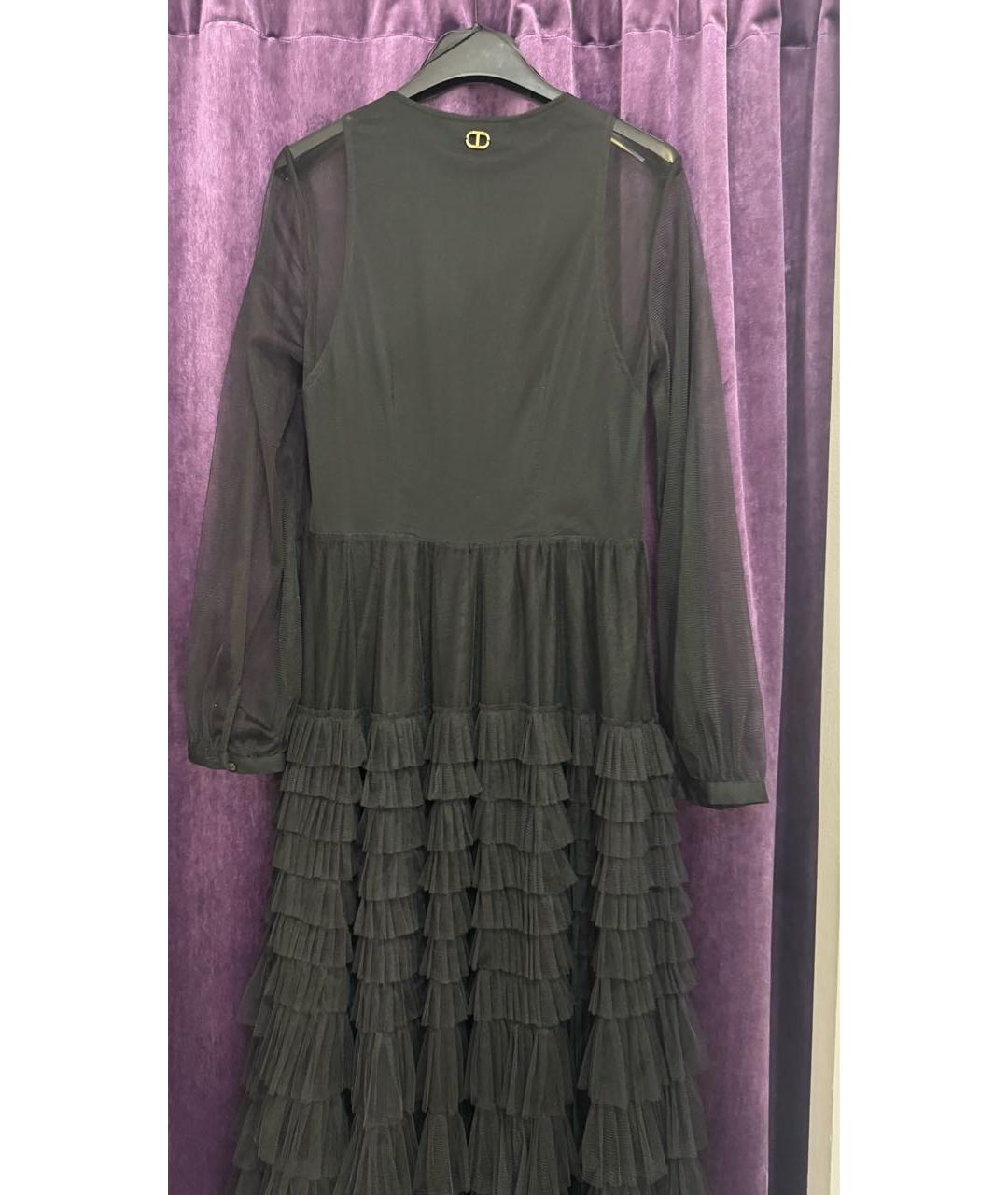 TWIN-SET Черное полиэстеровое вечернее платье, фото 3