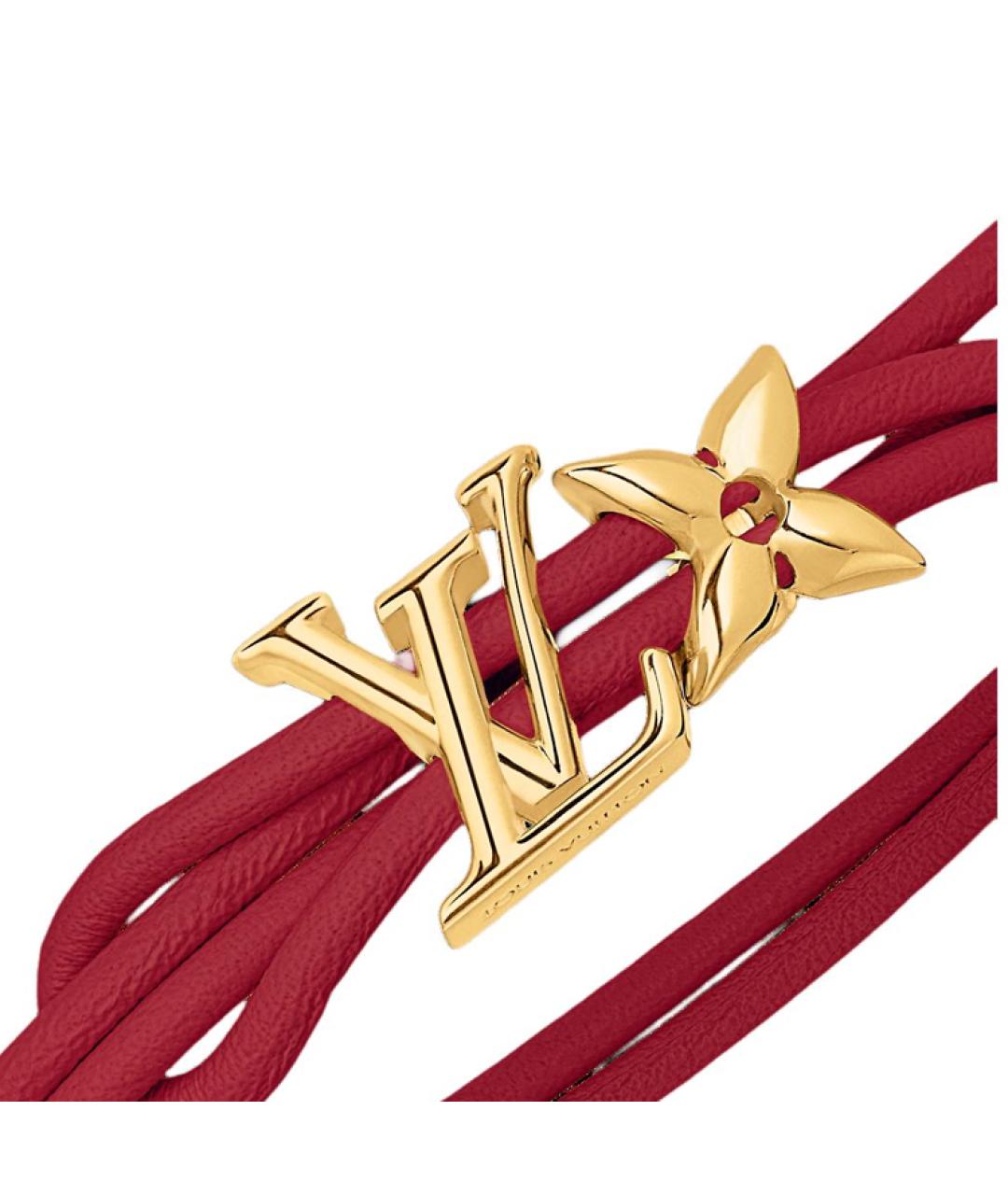 LOUIS VUITTON Красный кожаный браслет, фото 3