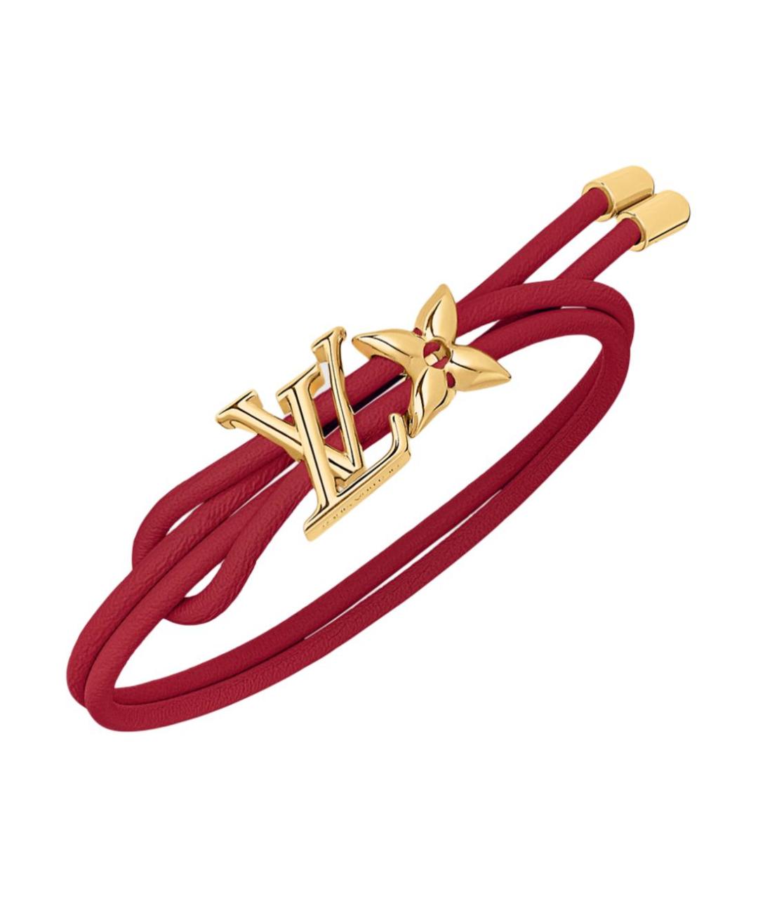 LOUIS VUITTON Красный кожаный браслет, фото 2