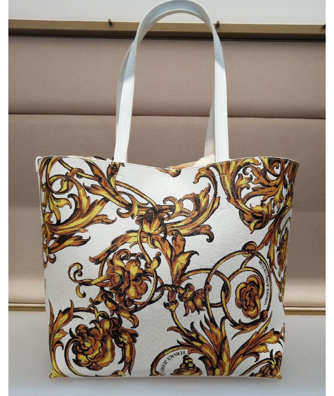 VERSACE JEANS COUTURE Мульти кожаная сумка с короткими ручками, фото 3