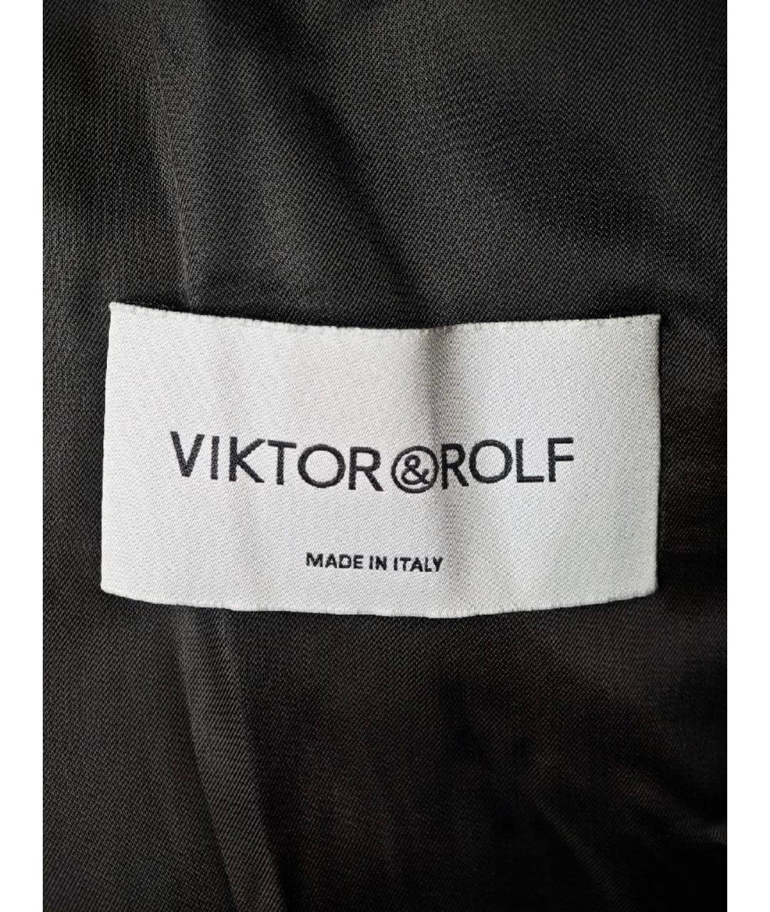 VICTOR AND ROLF Черное шерстяное пальто, фото 3