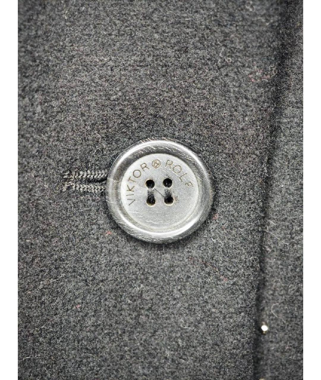 VICTOR AND ROLF Черное шерстяное пальто, фото 4