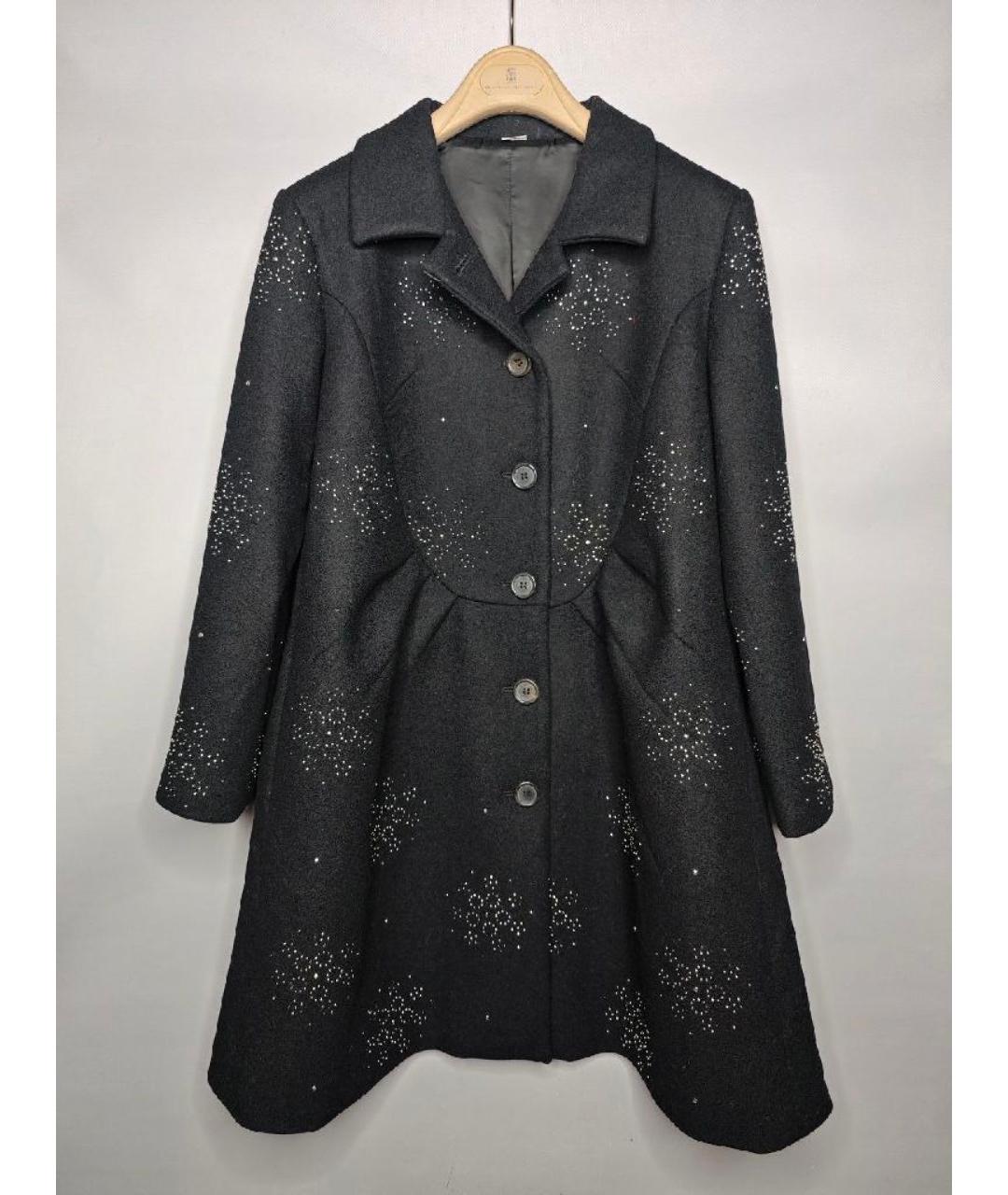 VICTOR AND ROLF Черное шерстяное пальто, фото 7