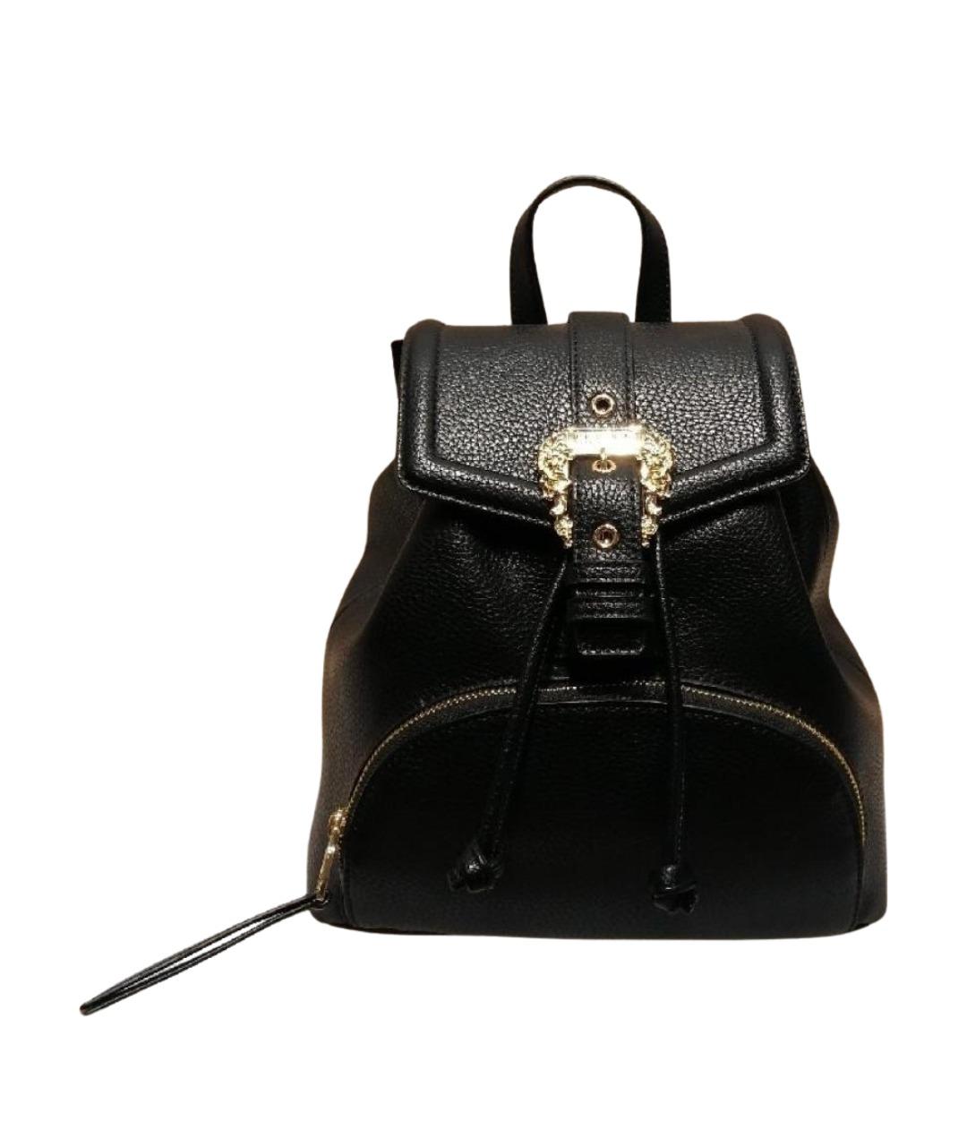 VERSACE JEANS COUTURE Черный кожаный рюкзак, фото 1