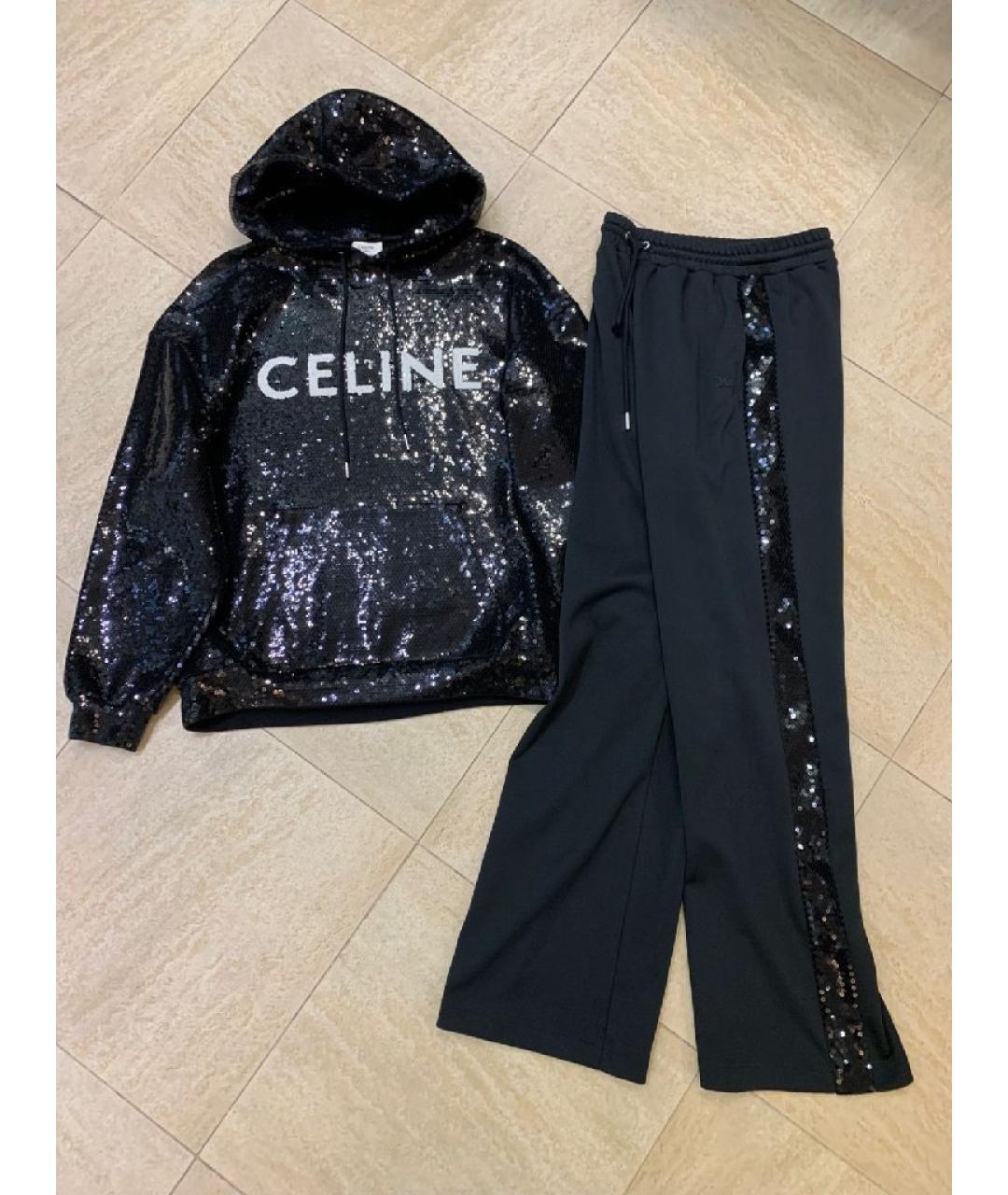 CELINE Черный хлопковый костюм с брюками, фото 8