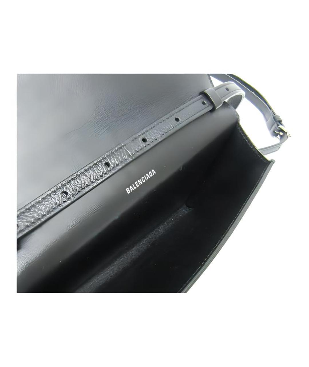 BALENCIAGA Черная кожаная сумка через плечо, фото 5