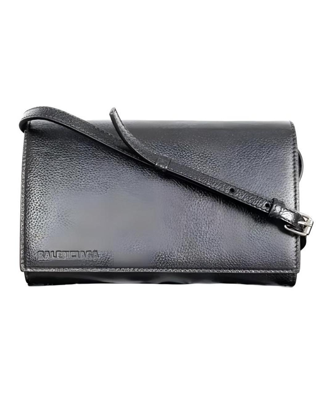 BALENCIAGA Черная кожаная сумка через плечо, фото 1