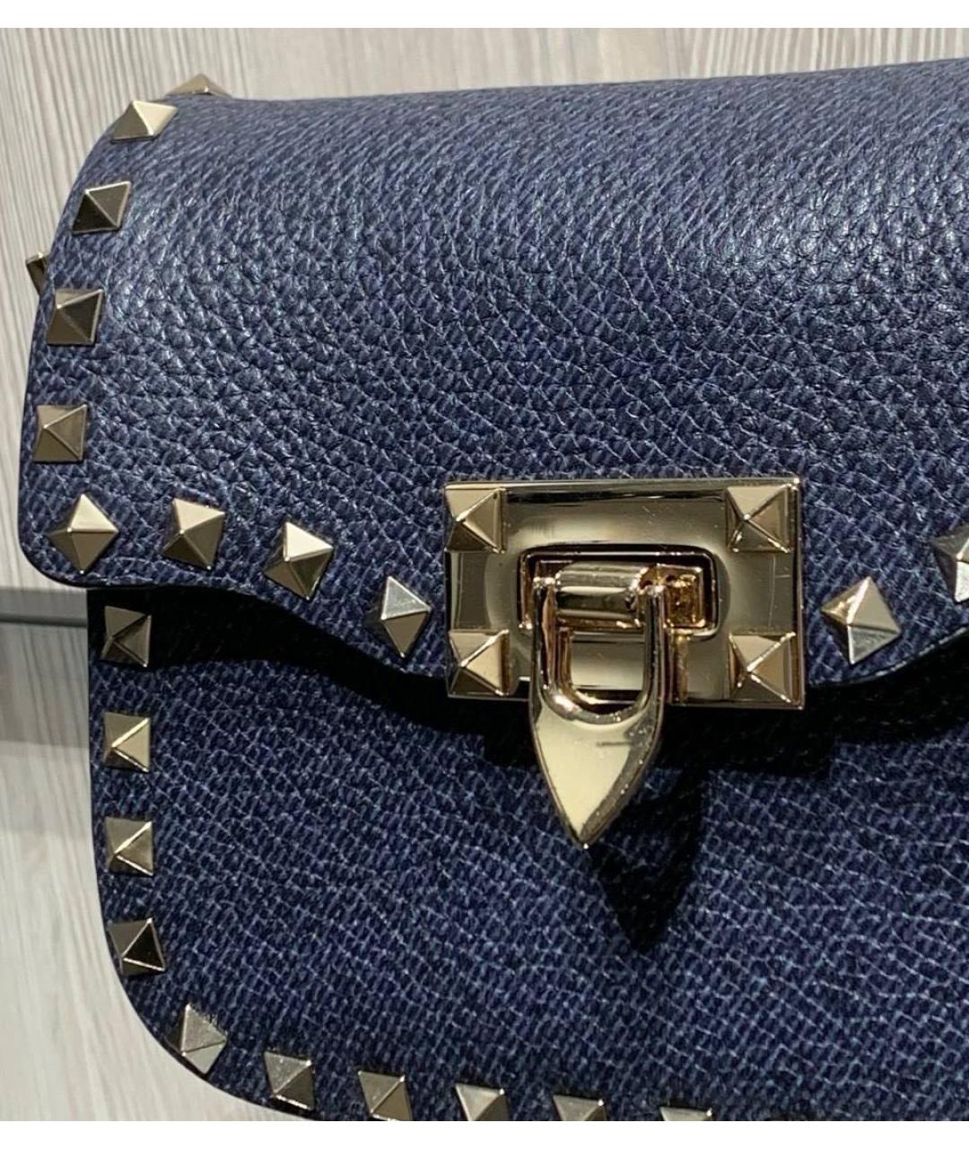 VALENTINO Синяя кожаная сумка через плечо, фото 5