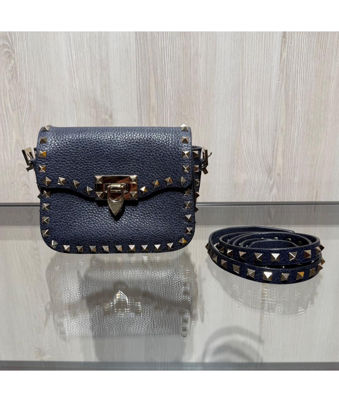 VALENTINO Синяя кожаная сумка через плечо, фото 9
